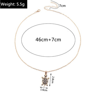 Aihua Fashion Crystal Turtle Necklace Ocean