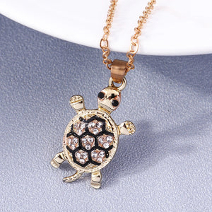Aihua Fashion Crystal Turtle Necklace Ocean