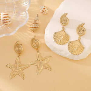 Summer Travel Ocean Shells Seashells Starfish Pendants Earrings