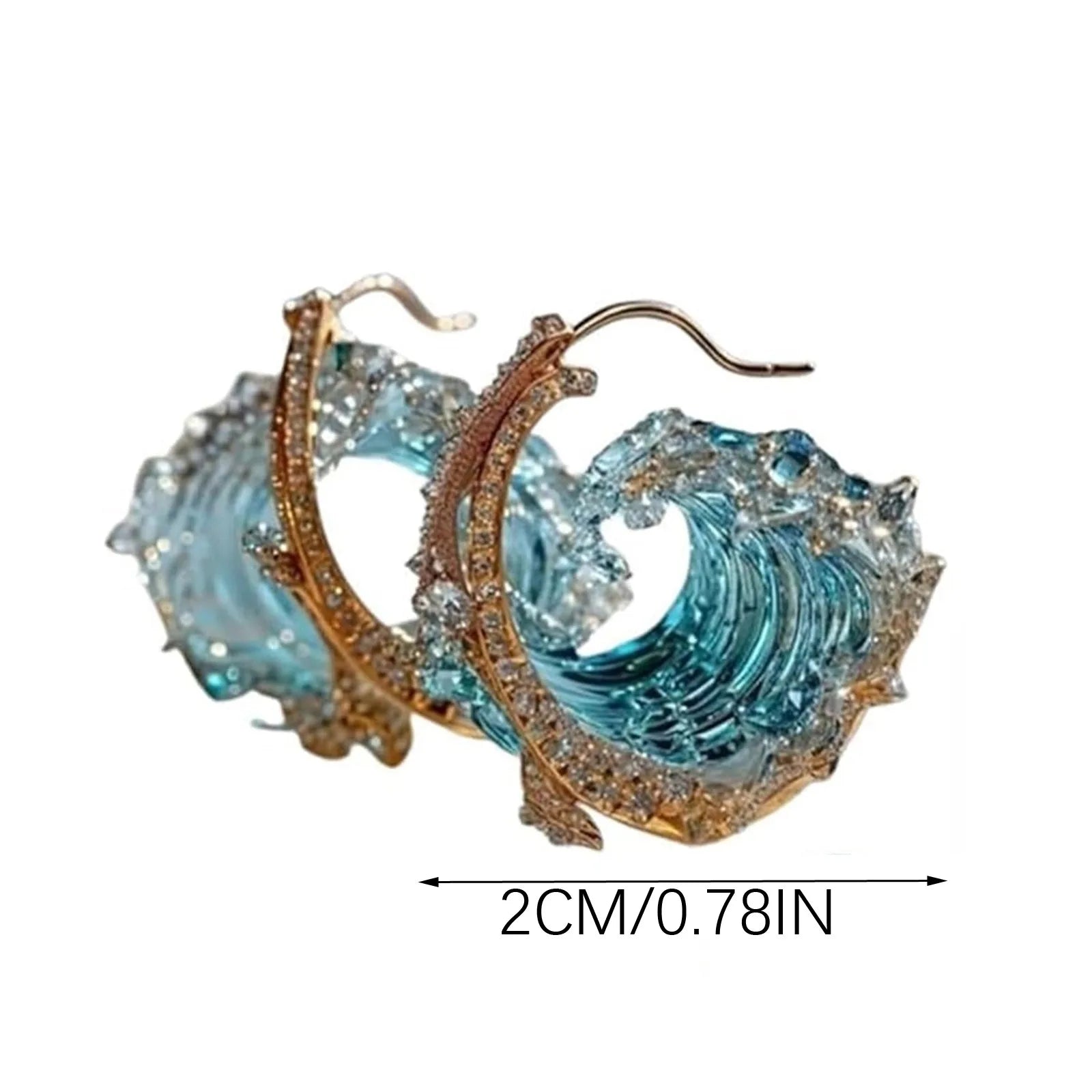 New Exquisite Sea Wave Earrings Resin Handicraft