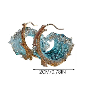 New Exquisite Sea Wave Earrings Resin Handicraft