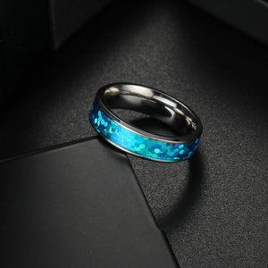 Vintage luxury promise love ring with blue opal stone
