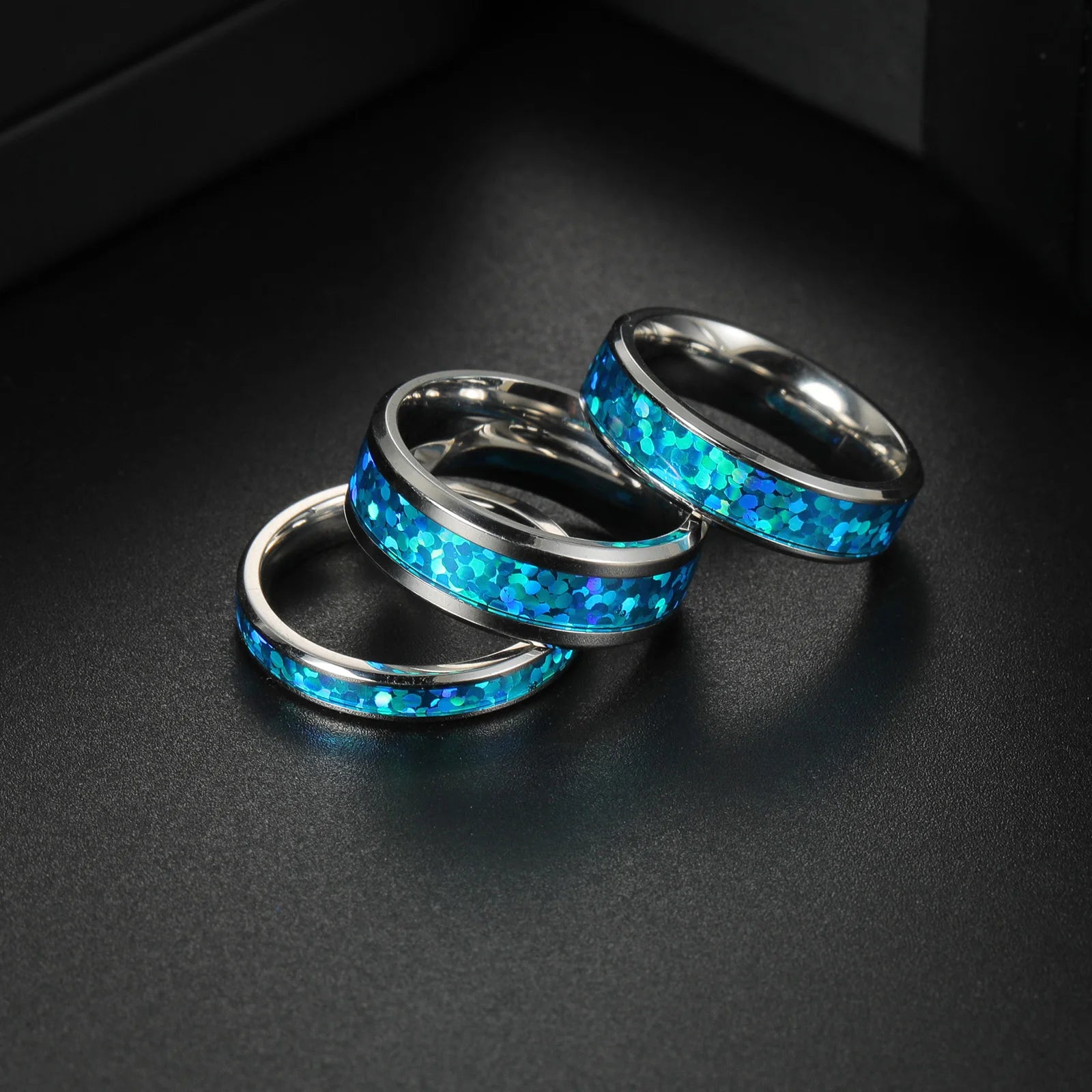 Vintage luxury promise love ring with blue opal stone