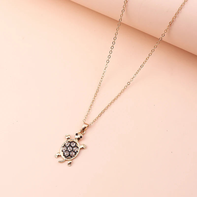Aihua Fashion Crystal Turtle Necklace Ocean