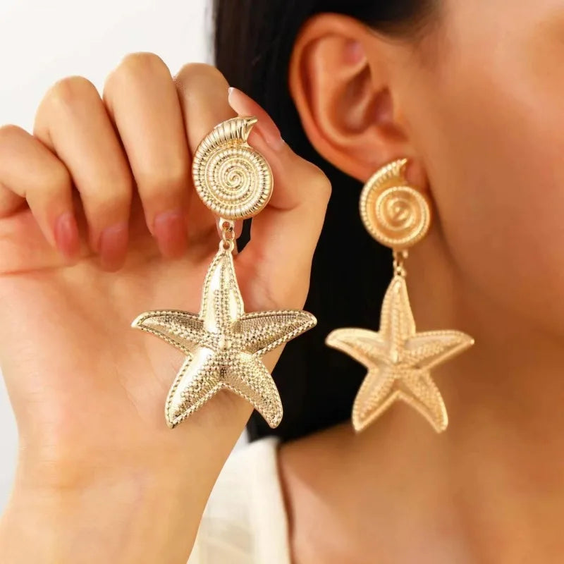 Summer Travel Ocean Shells Seashells Starfish Pendants Earrings